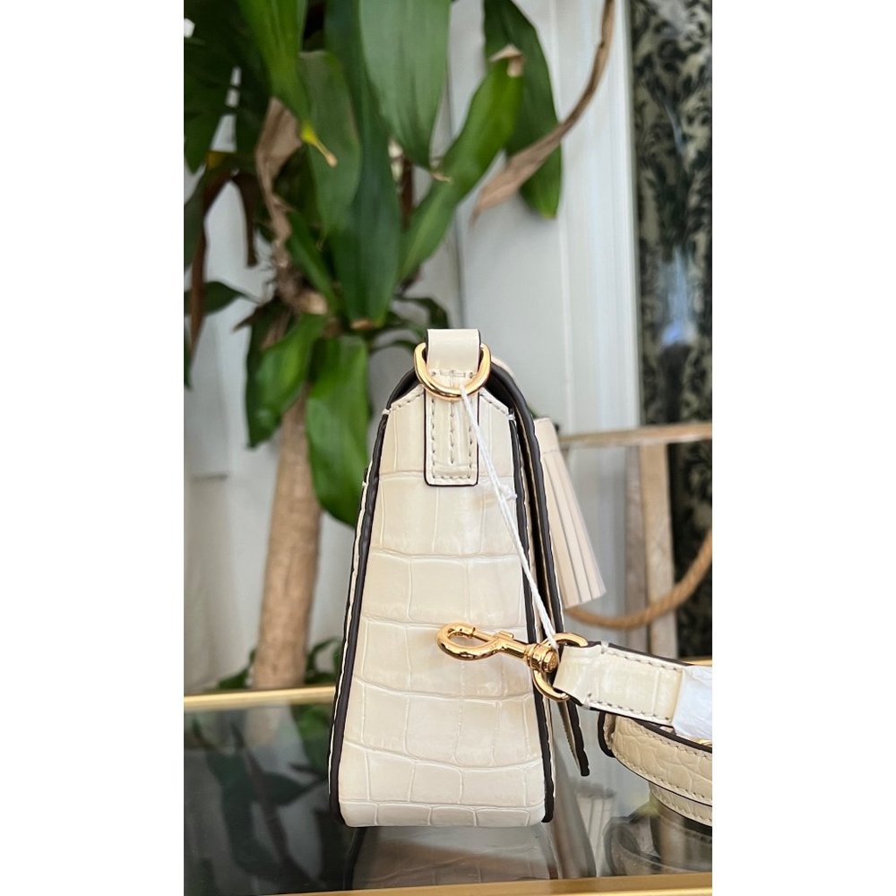 NWT!! TORY BURCH THEA FLAP CREAM EMBOSSED CROSSBODY BAG ♦️♦️ - Picture 6 of 17